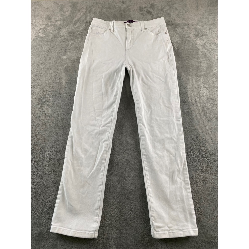 Gloria‎ Vanderbilt Amanda White High Rise Tapered Jeans Womens Size 6P Petite